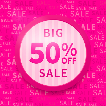 Big Sale, Glamour pink typography  background, sale labelsのイラスト素材