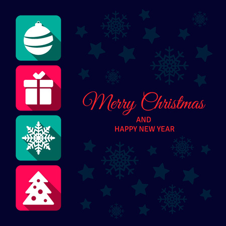 Christmas icons in flat style. design graphics for christmasのイラスト素材
