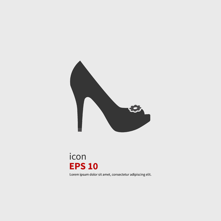 Icon Women\'s shoes, vector illustration. Black silhouette.のイラスト素材