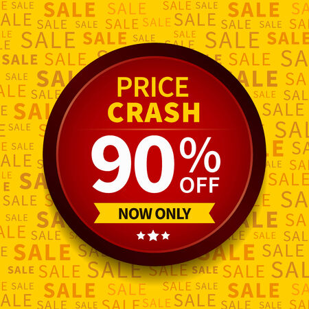 Price crash sale label on typography backgroundの写真素材