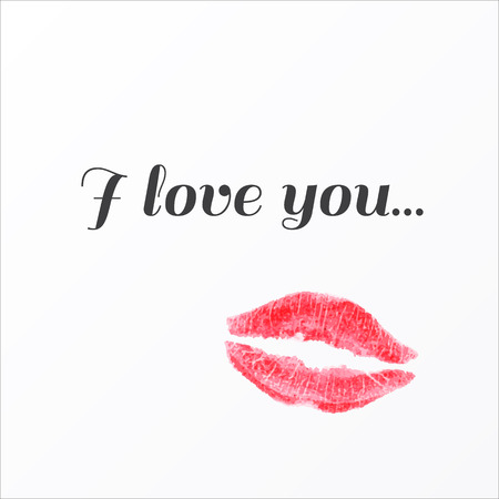 Vector lipstick imprint of female lips. Lipstick kiss.のイラスト素材