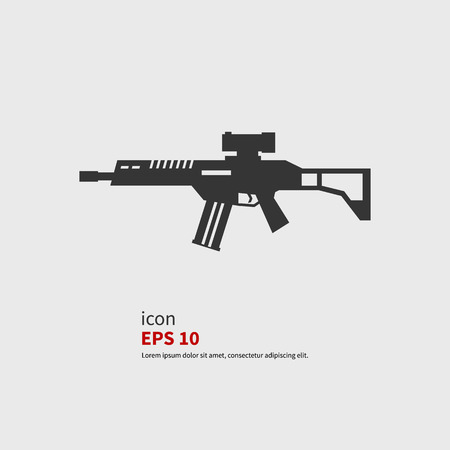 Vector icons rifle assault. Black silhouette.のイラスト素材