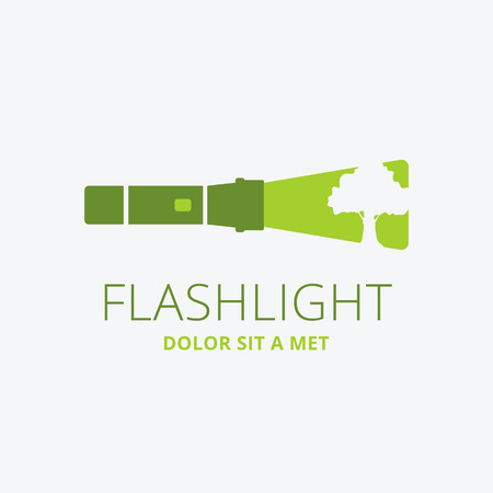 Vector template green flashlight. Concept of eco-design.のイラスト素材