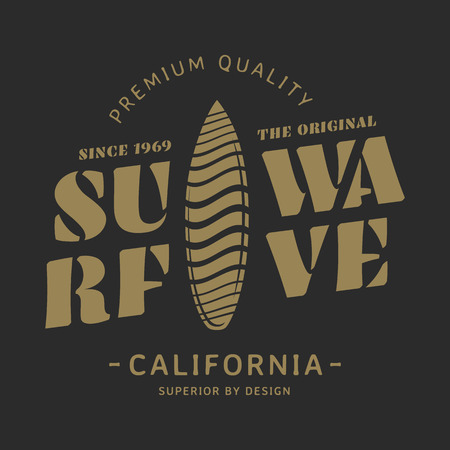 Surf wave illustrationのイラスト素材