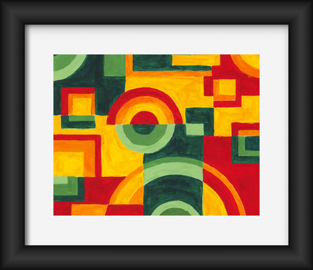 Circles and squares Abstract Art Painting.のイラスト素材