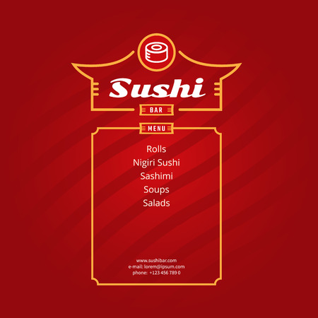 Sushi restaurant  and menu. Vector illustrationのイラスト素材