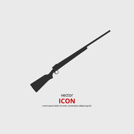 Rifle icon vector illustration. Black silhouette gunのイラスト素材