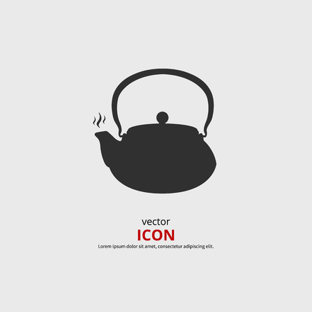 Teapot icon vector illustration. Black silhouette kettleのイラスト素材