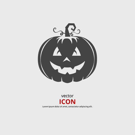 Happy halloween pumpkin face icon. Vector illustrationのイラスト素材