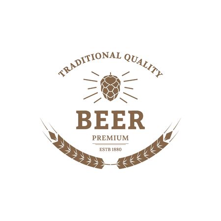 Beer logo design template. Vintage label for brewer companyのイラスト素材