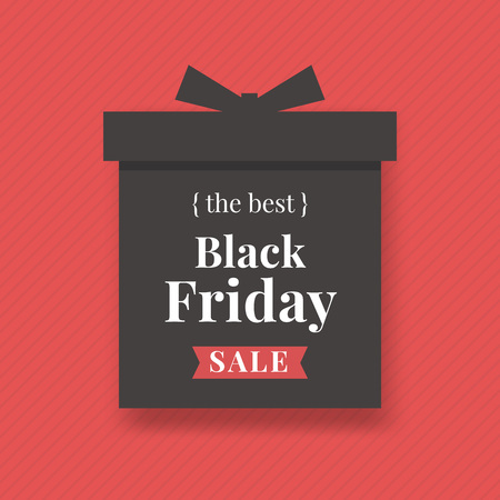 Black friday sale label. Gift box. Vectorのイラスト素材