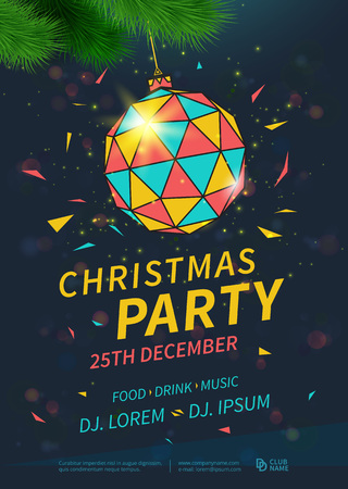 Christmas party flyer design template. Vector illustrationのイラスト素材