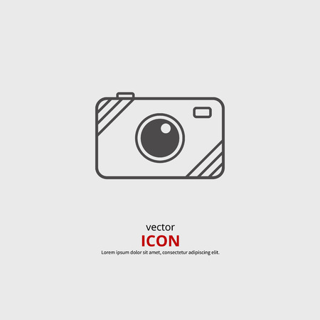 Photo camera line icon. Vector sign for the photographer.のイラスト素材