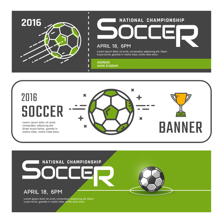Set of football or soccers banners. templateのイラスト素材