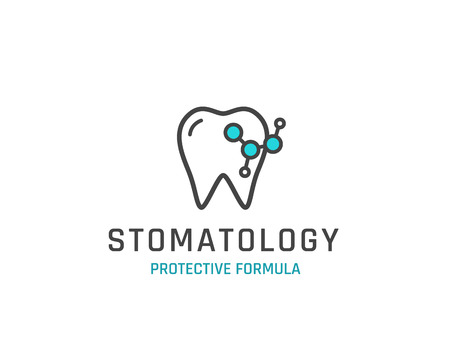 Stomatology design template. Tooth protective formula.のイラスト素材
