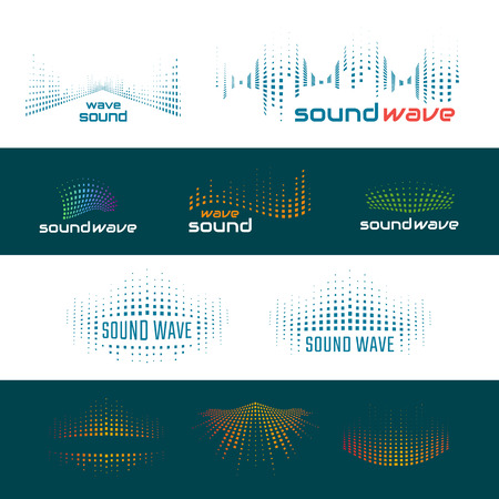 Sound waves set templates. Music colorful elements for your design.のイラスト素材