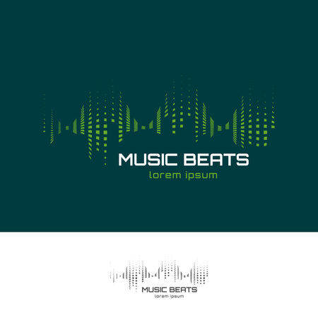 Music beats design template. Sound or audio waveのイラスト素材