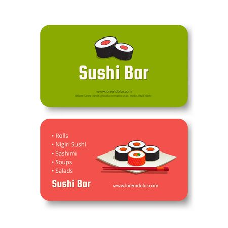 Sushi business card template illustration rolls.のイラスト素材