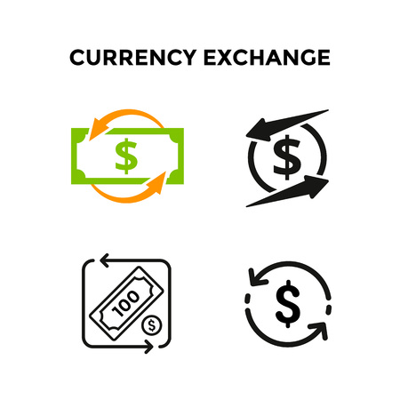 Currency Exchange icon set design. illustrationのイラスト素材