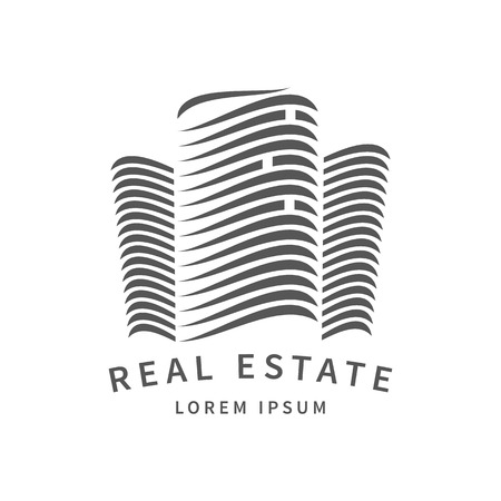 Real estate template. House icon. Rise building sign.のイラスト素材