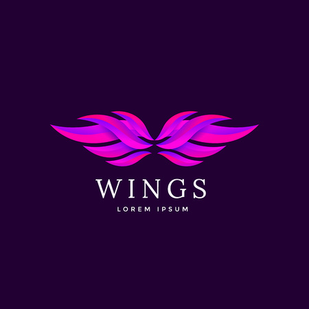 Luxury abstract wings emblem. Wing icon illustration.のイラスト素材