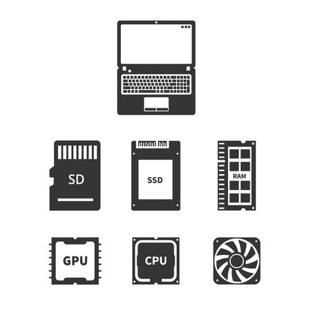 Laptop Hardware Iconsのイラスト素材