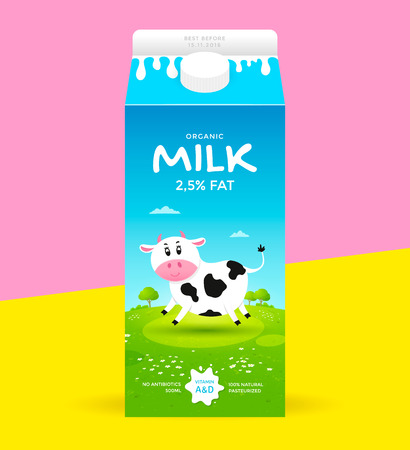 Milk package templateのイラスト素材