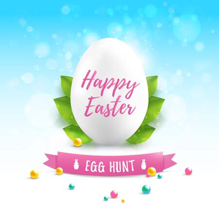 Happy Easter greetings card design with Egg. Vector illustrationのイラスト素材