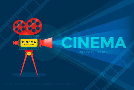 Cinema festival or movie time poster template. Vector illustrationのイラスト素材