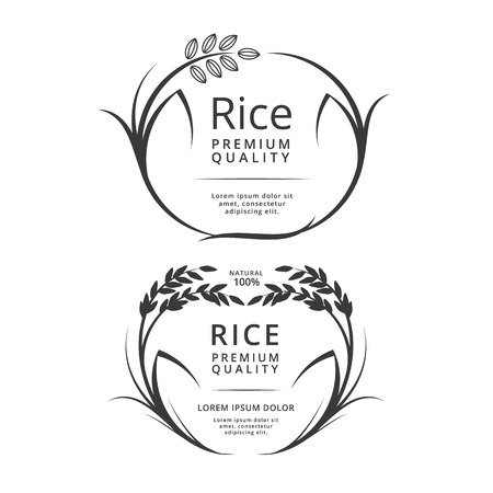 Rice label products.のイラスト素材