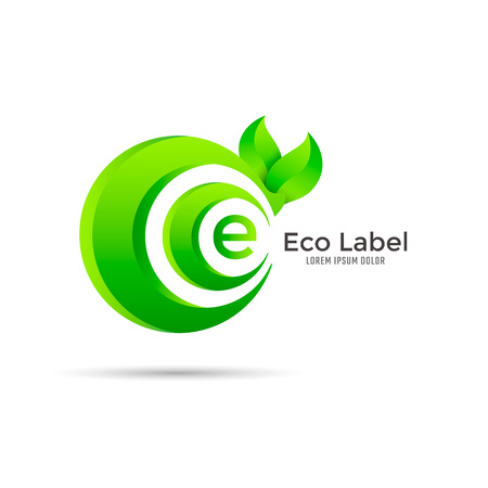 Eco label design illustration.のイラスト素材