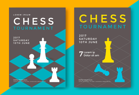 Chess tournament poster template. Sport game vector flyer.のイラスト素材