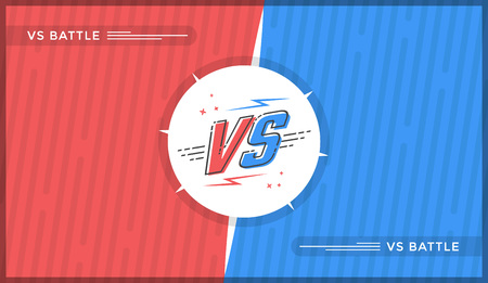 Versus screen design. Red and blue VS letters. Vector illustrationのイラスト素材