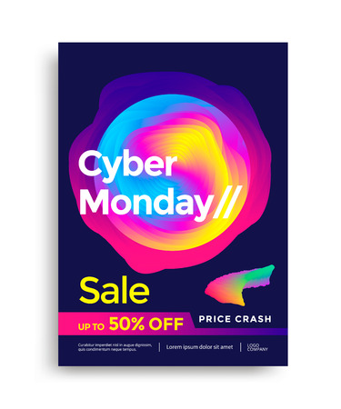 Cyber Monday Sale poster card with colorful designのイラスト素材