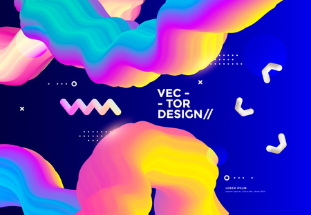 Colorful 3d flow shapes. Liquid wave modern background. Vector graphicのイラスト素材