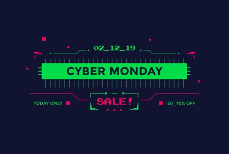 Cyber Monday Sale with technology interface designのイラスト素材