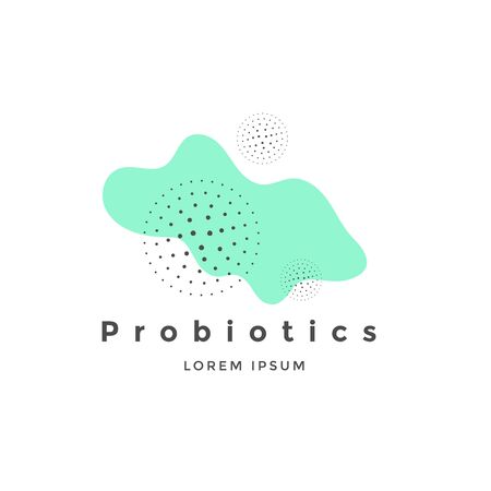 Probiotics Bacteria emblem on whiteのイラスト素材