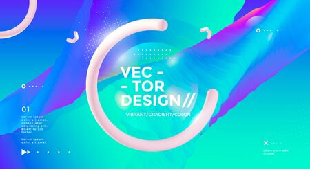 Modern design poster with 3d flow shape and circleのイラスト素材