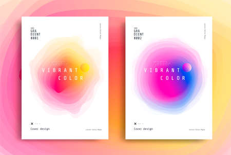 Minimal poster layout with vibrant gradient blurs. Modern Cover design templateのイラスト素材