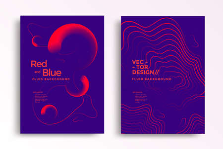 Liquid poster design template in duotone gradientsのイラスト素材