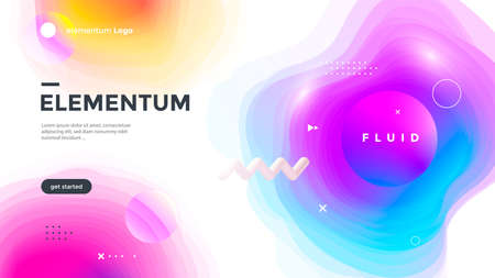 Minimal poster layout with vibrant gradient blurs.のイラスト素材