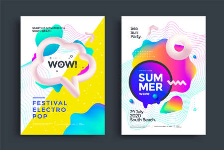 Festival electro pop poster layout. Music festのイラスト素材