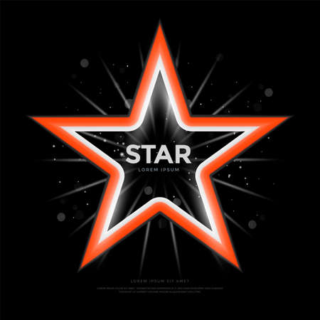 Red star frame with decoration elements onのイラスト素材