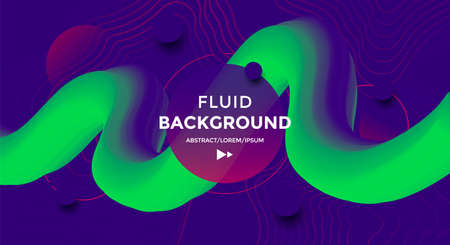 Red and blue fluid wave. Duotone compositionsのイラスト素材