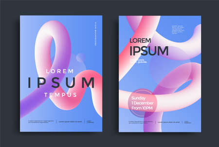 Modern poster layout with Creative 3d flow shapeのイラスト素材