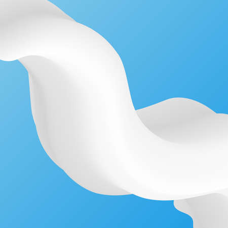 Pouring Milk splash. White wavy shape isolatedのイラスト素材