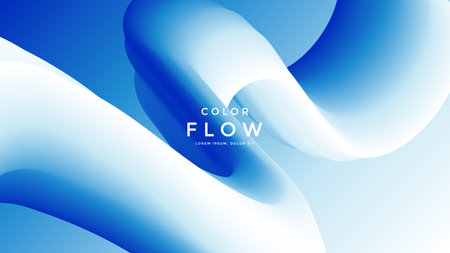 Blue fluid wave background. Duotone gradient shapeのイラスト素材