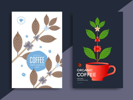 Coffee Packaging design. Cover for menu cafe.のイラスト素材
