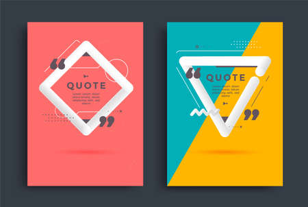 Quotes poster templates design set with speechのイラスト素材
