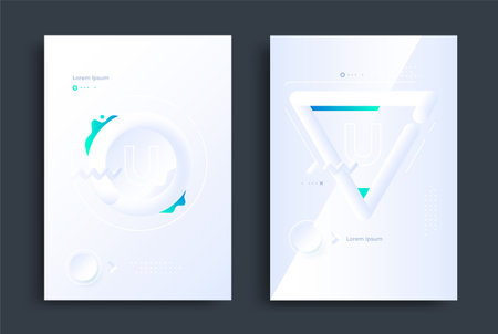 Corporate posters in neumorphism designのイラスト素材